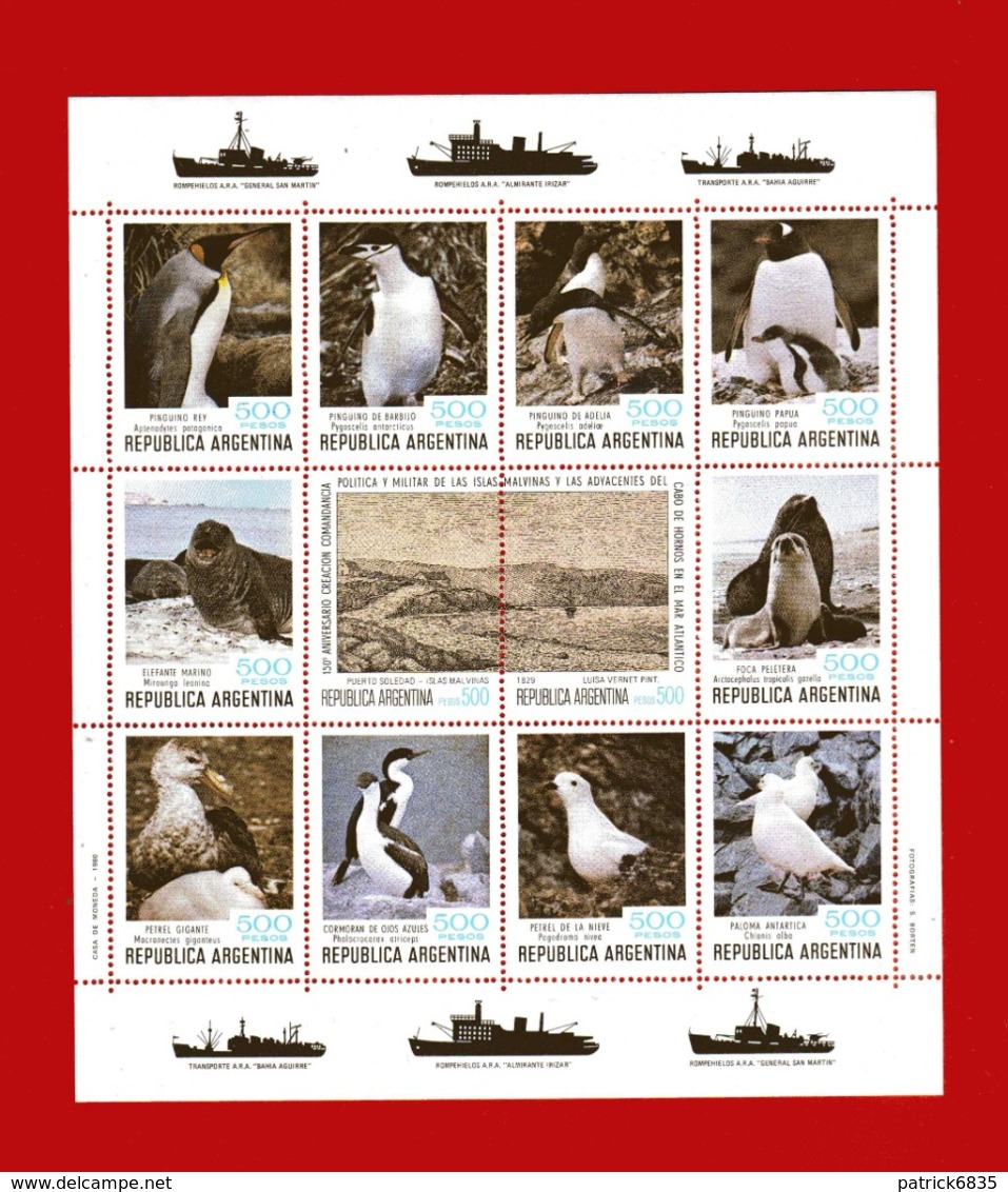 (Cl 5)  ARGENTINE 1980 - Yvert BF 25 - Cap Horn Pingouin Phoque Oiseau - Neuf ** - Blocks & Sheetlets