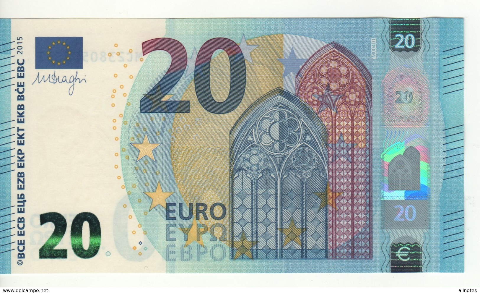 20 EURO  "Portugal"   DRAGHI    M 004 D1     MC2380502853  /  FDS - UNC - 20 Euro