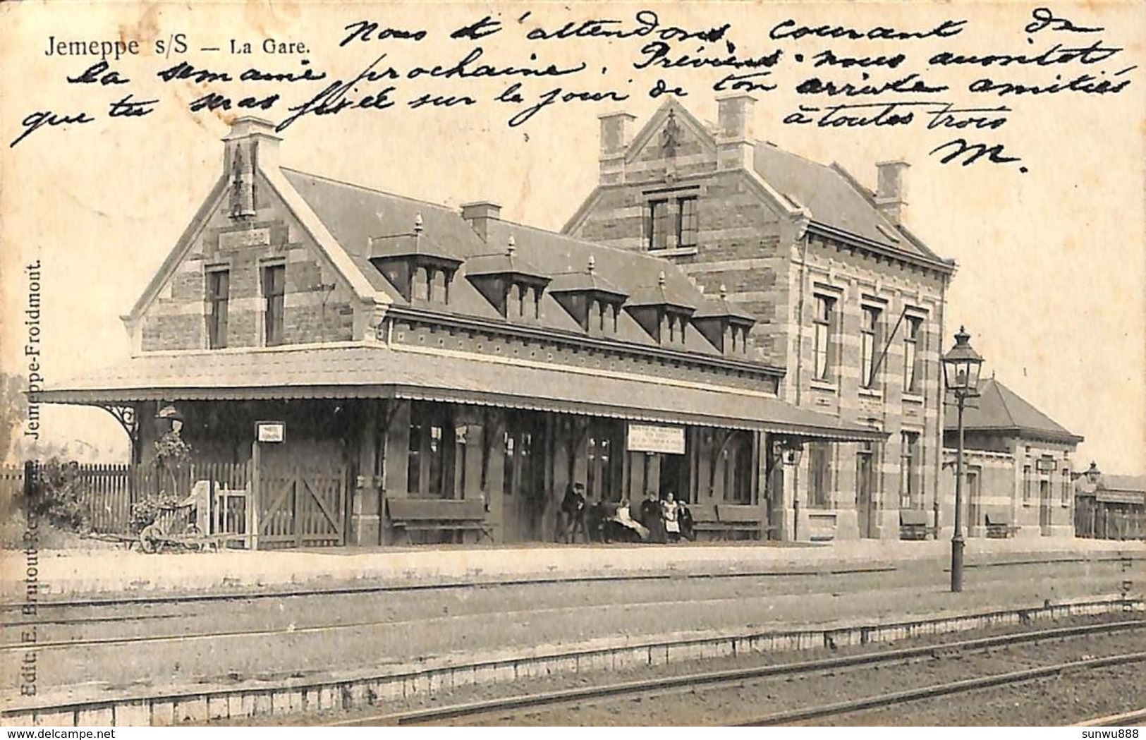 Jemeppe S/S - La Gare (animée, Edit Brutout 1906) - Jemeppe-sur-Sambre