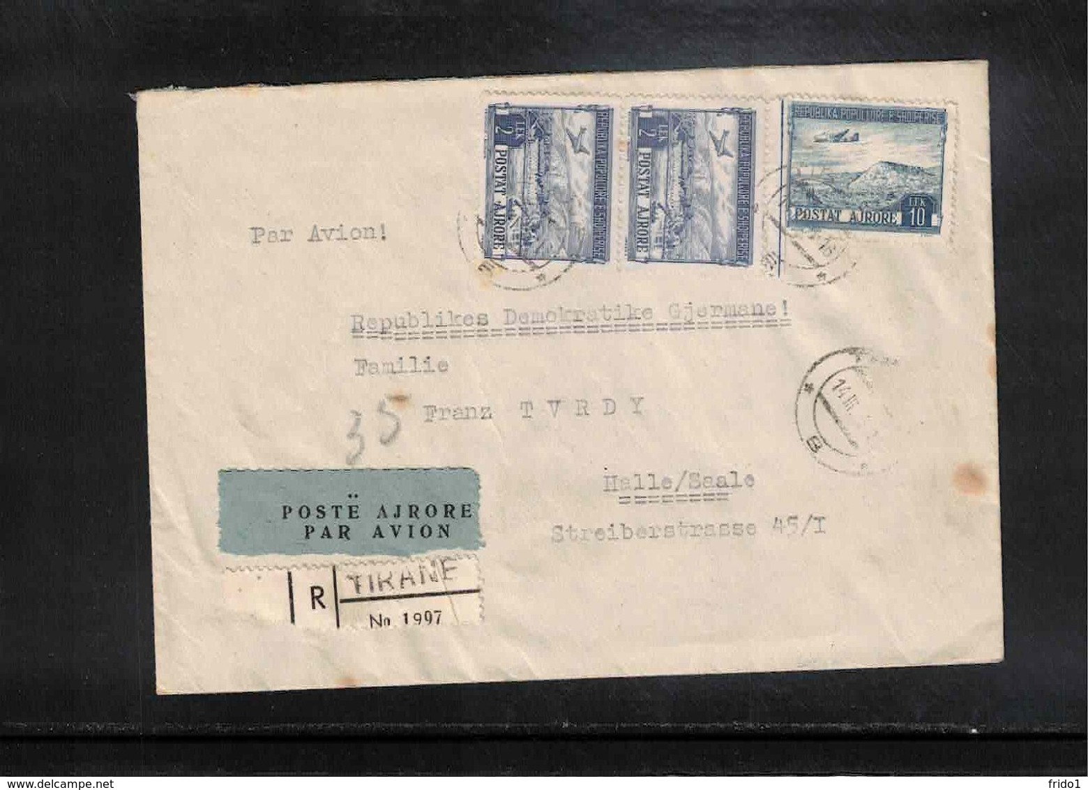 Albania 1958 Interesting Airmail Registered Letter - Albanie