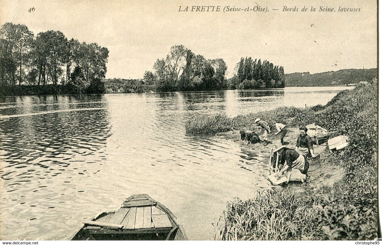 95 .20284 .la Frette Sur Seine .bords De La Seine .laveuses . - La Frette-sur-Seine