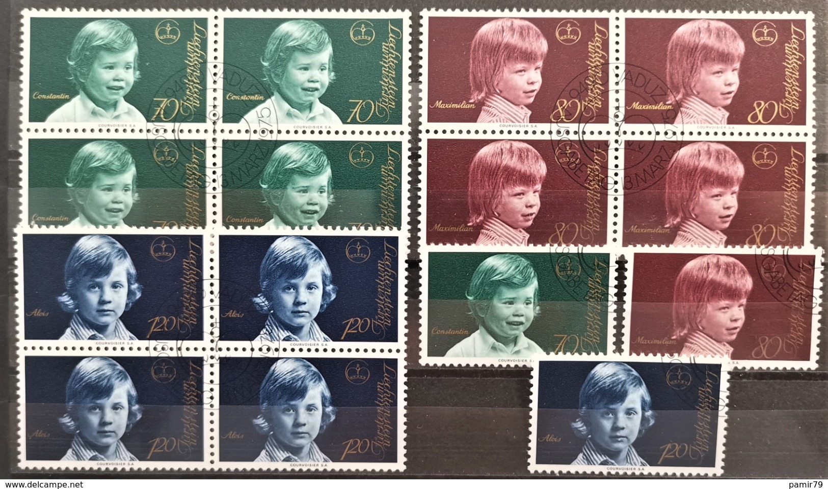 1975 Bildnisse Fürstenhaus Viererblock & Serie ET-Stempel MiNr: 620-622 - Used Stamps