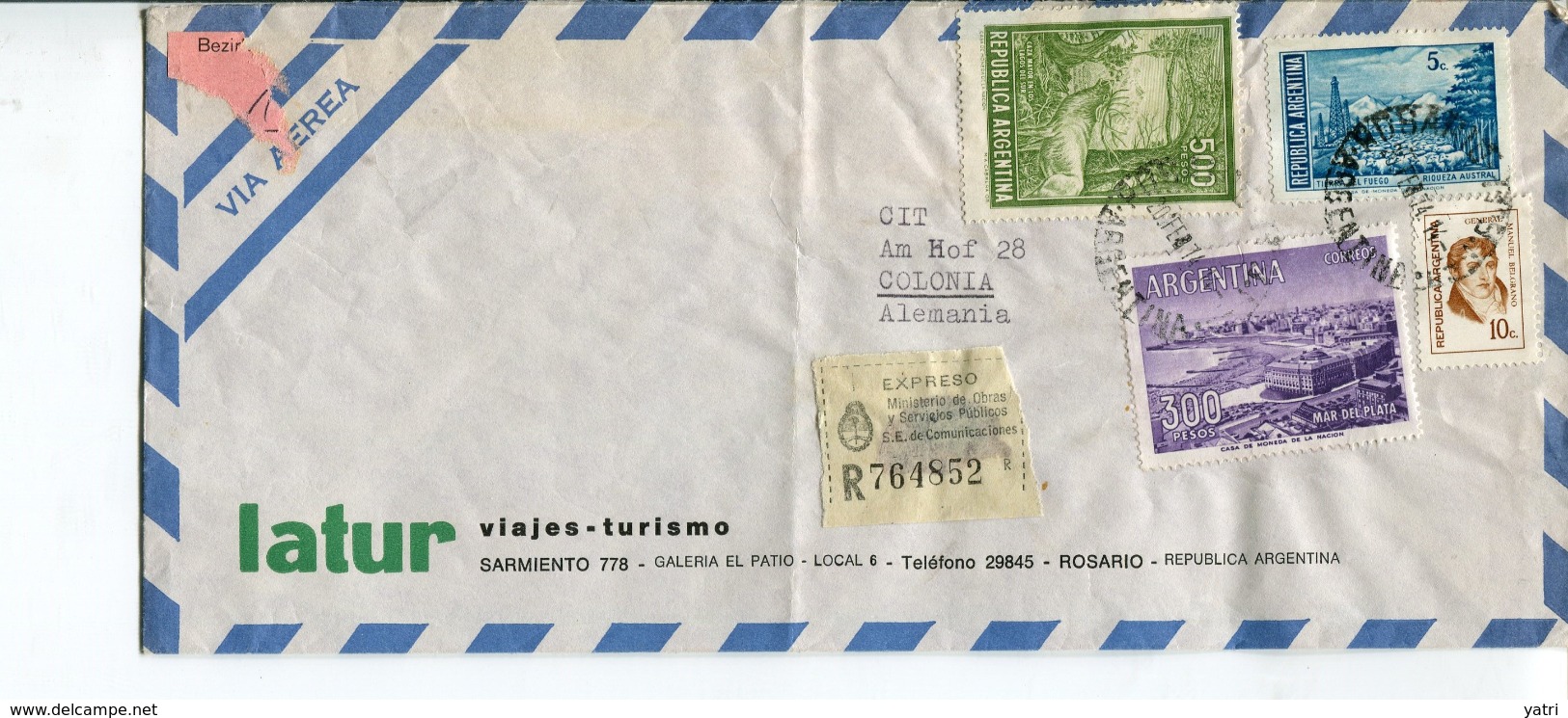 Argentina (1974) - Busta Aerea Per La Germania - Storia Postale