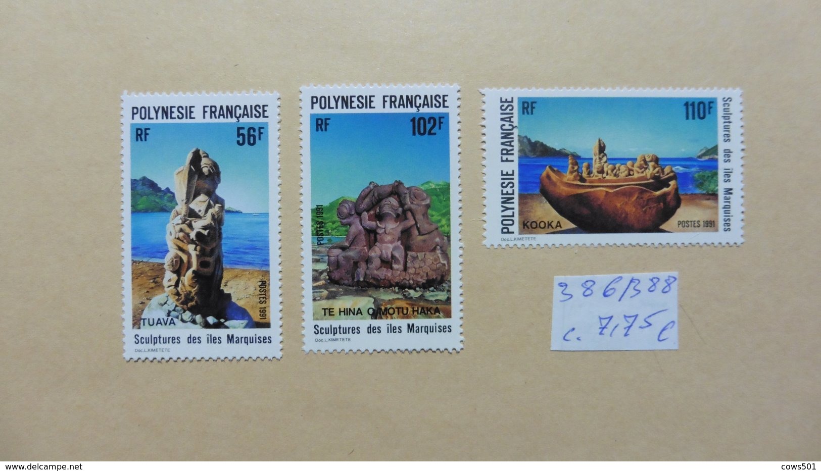 Océanie > Polynésie Française >3  Timbres  Neufs   N°  386-387-388- - Lots & Serien