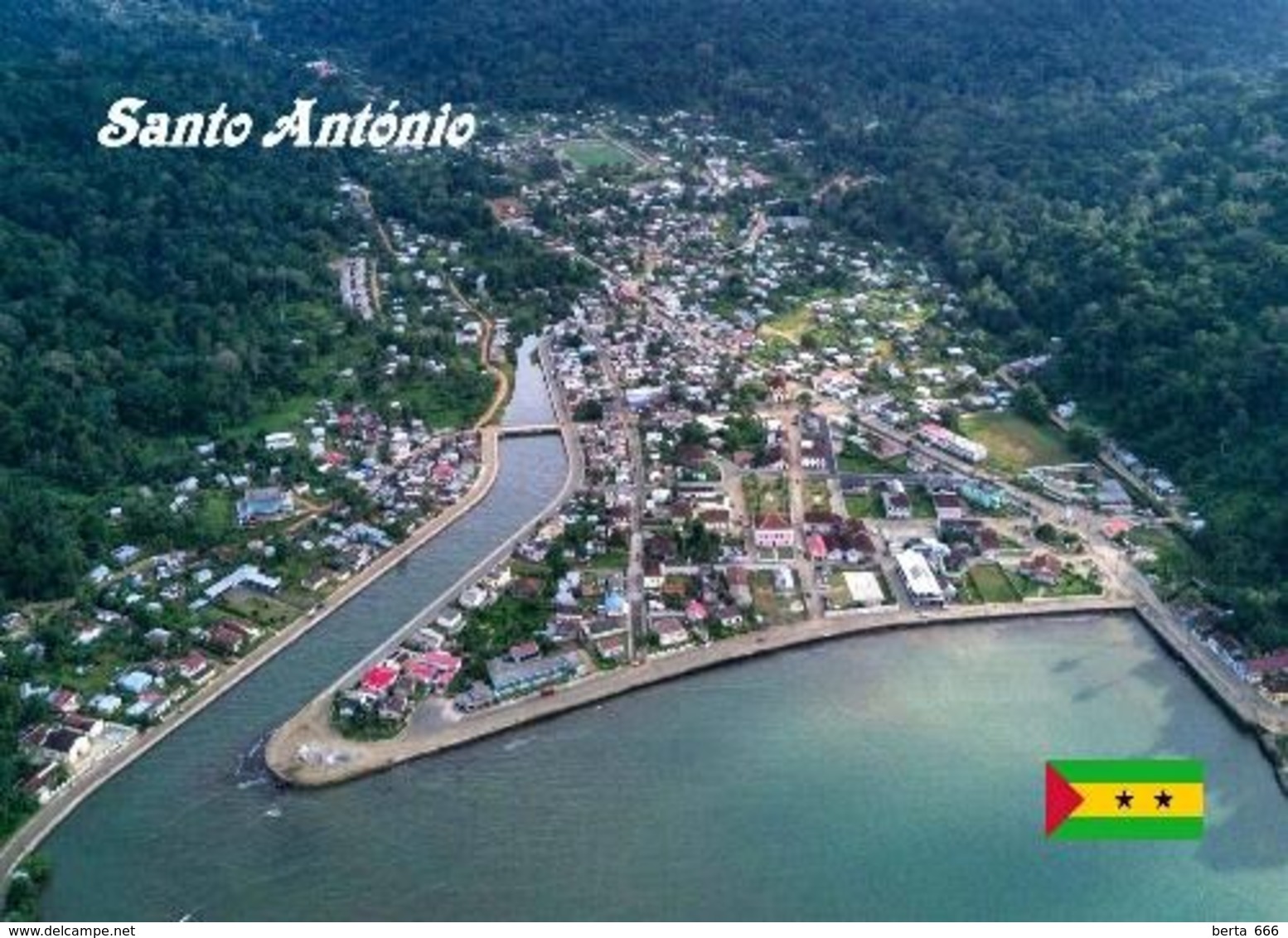 Principe Island Santo Antonio Aerial View Sao Tome And Principe New Postcard - Sao Tome And Principe