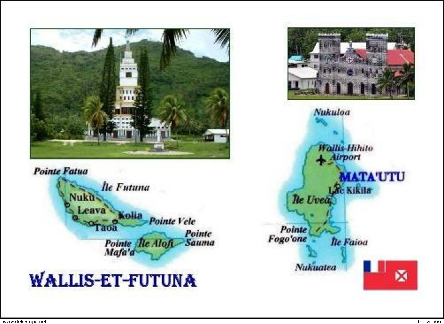 Wallis And Futuna Islands Map New Postcard Inseln Landkarte AK - Wallis E Futuna