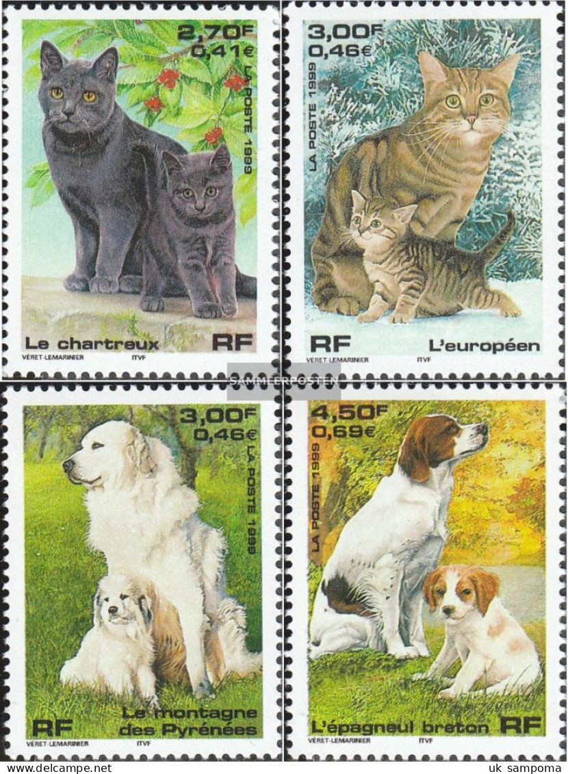 France 3424-3427 (complete Issue) Unmounted Mint / Never Hinged 1999 Pets - Unused Stamps