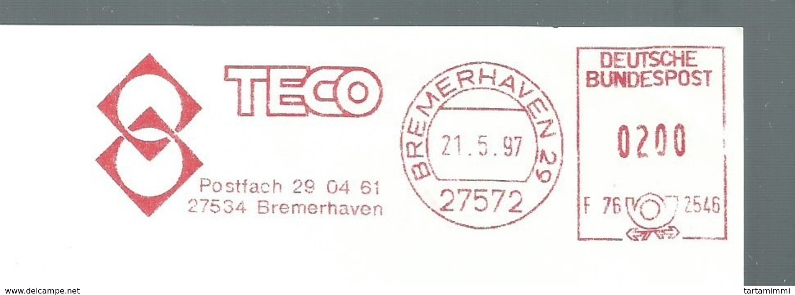 EMA AFS METER STAMP FREISTEMPEL - GERMANY  - TECO MACHINE TOOLS - Fábricas Y Industrias