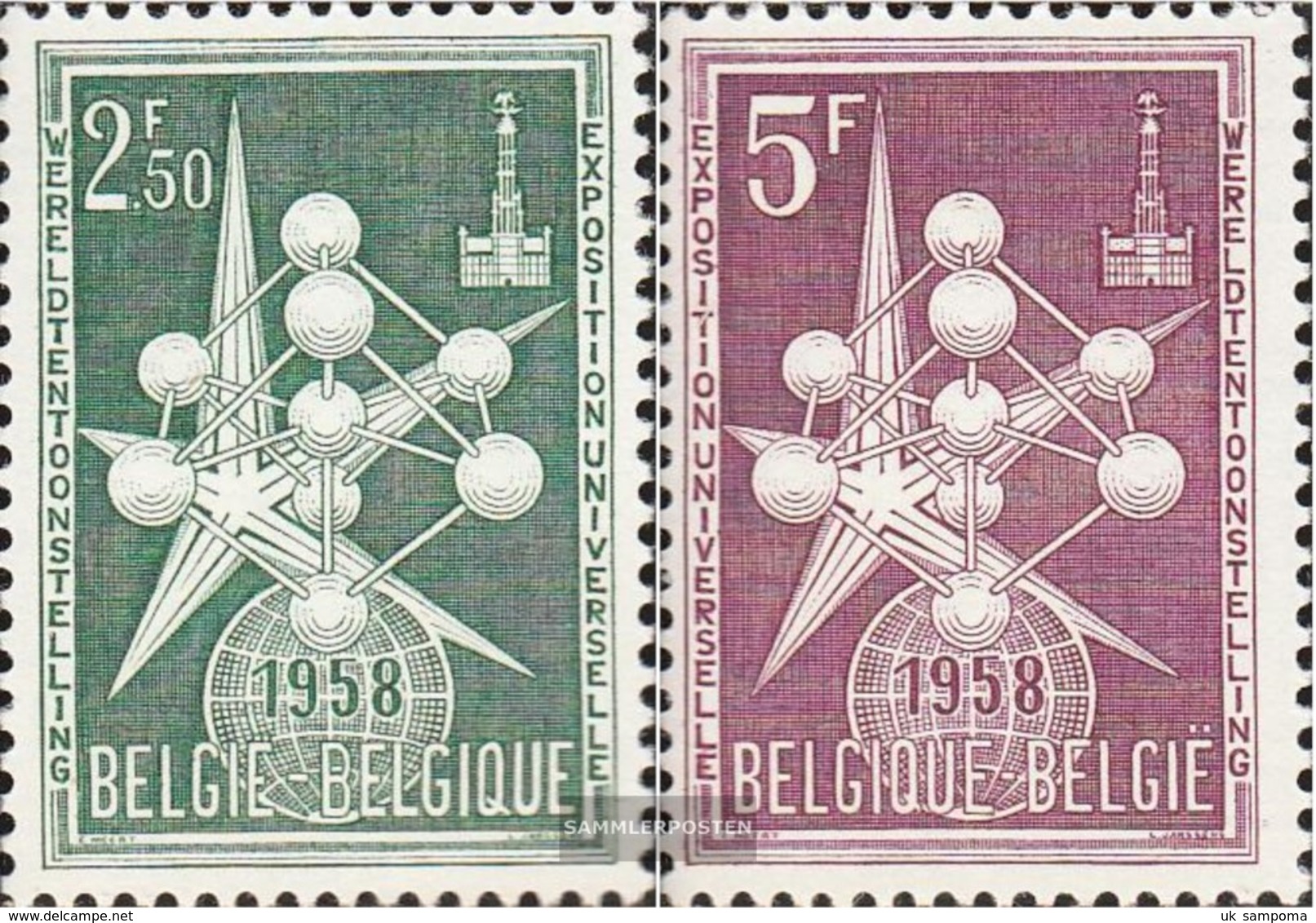 Belgium 1091-1092 (complete Issue) Unmounted Mint / Never Hinged 1958 World's Fair In Brussels - Unused Stamps