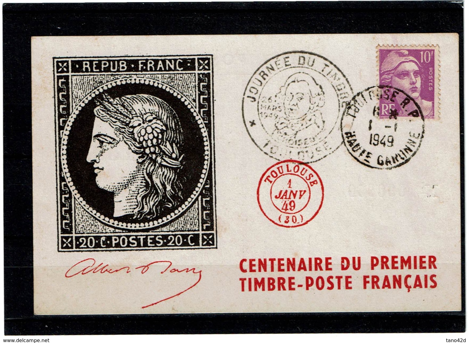 LCTN58/2 - FRANCE CENTENAIRE DU 1ER TIMBRE POSTE - Stamps On Stamps