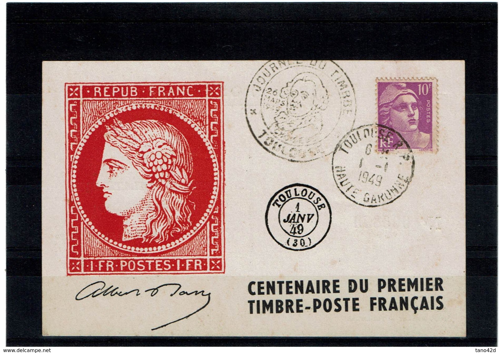 LCTN58/2 - FRANCE CENTENAIRE DU 1ER TIMBRE POSTE - Stamps On Stamps