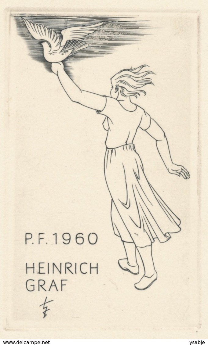Kleingrafiek P.F. 1960 Heinrich Graf - Heinrich Ilgenfritz (1899-1969) Ets - Prenten & Gravure