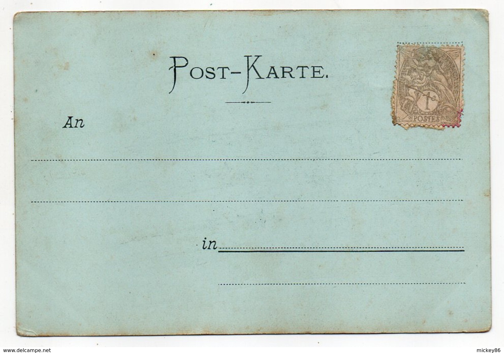 Allemagne -- STUTTGART -- 1897-- Altes....im Mondscheim.....carte Précurseur à Fond Bleu - Stuttgart