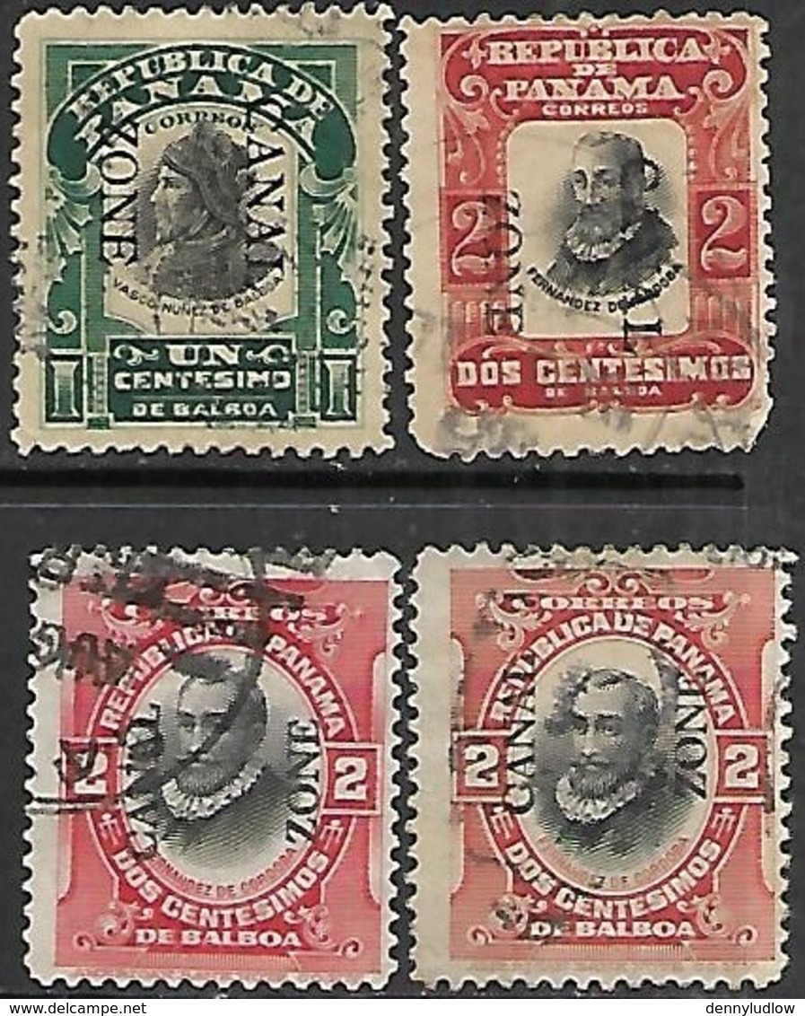 Canal Zone 1906-12   Sc#22-3, 32, 39  Used  2016 Scott Value $4.45 - Canal Zone