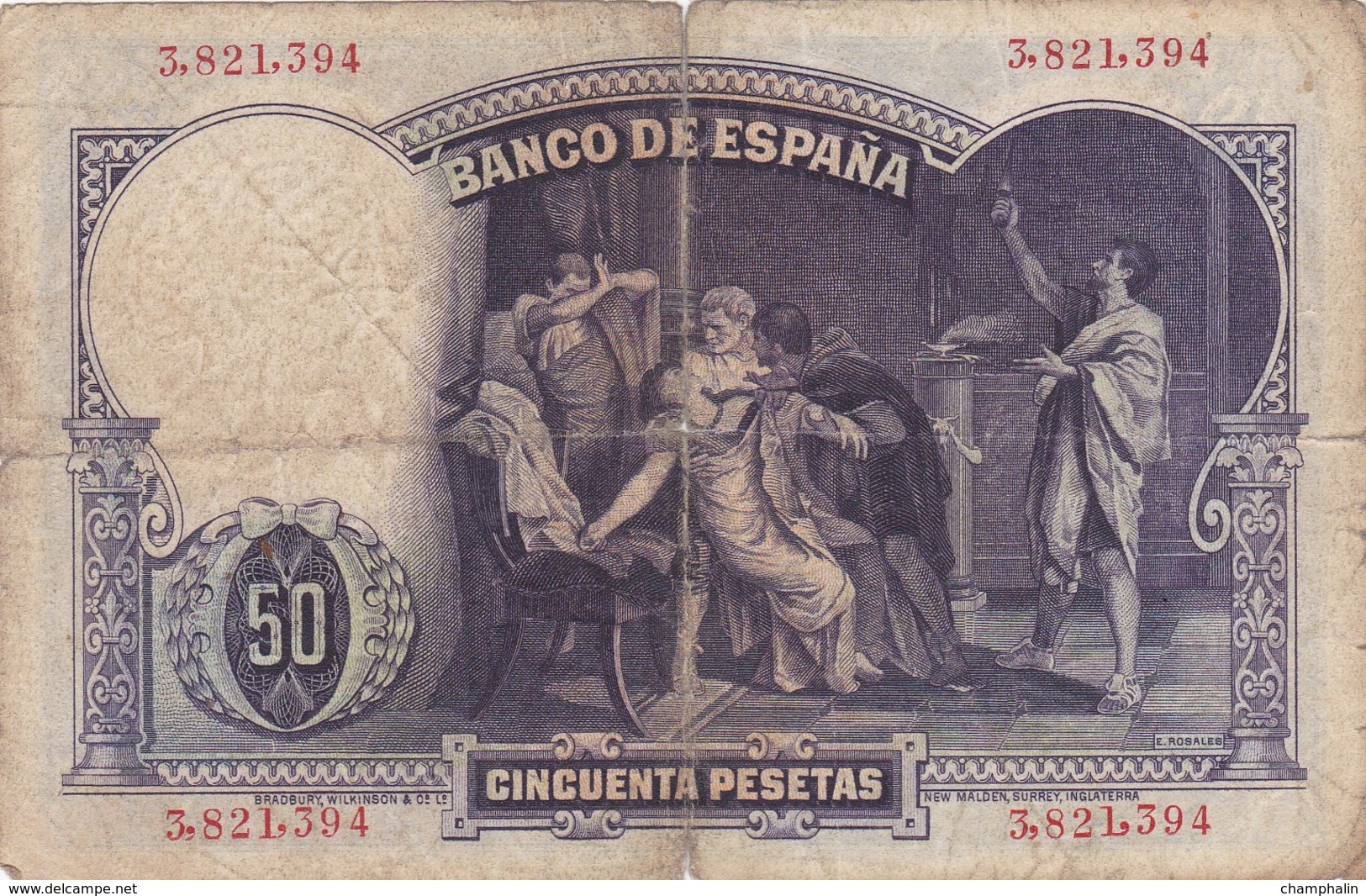 Espagne - Billet De 50 Pesetas - Eduardo Rosales - 25 Avril 1931 - 50 Pesetas