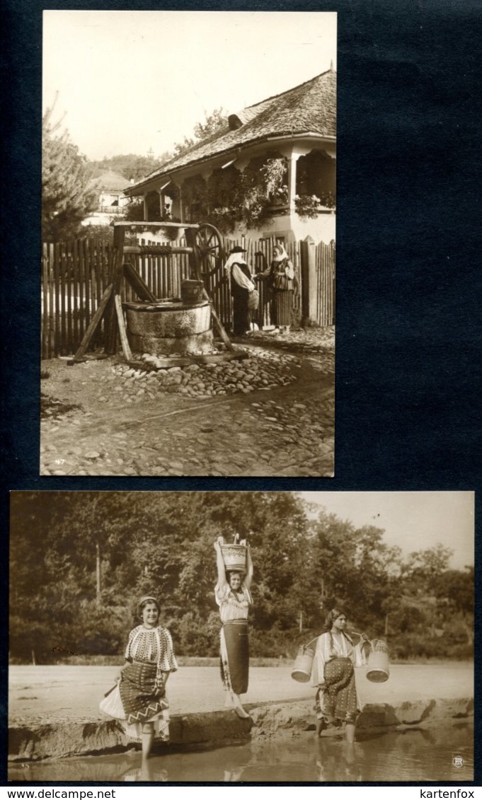 Collectia A. Bellu  Ca. 1910, 5 Stück Karten Romanian Girl In Costume, Tracht, Mädchen, Folklore, Rumänien, CPA - Rumänien