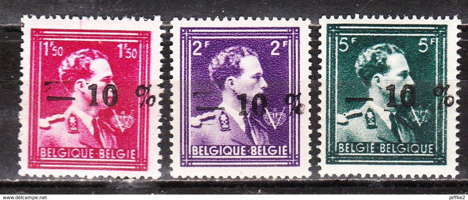 724N/P**  Leopold III Col Ouvert Surchargé -10% - GENT - Série Complète - MNH** - LOOK!!!! - 1946 -10%