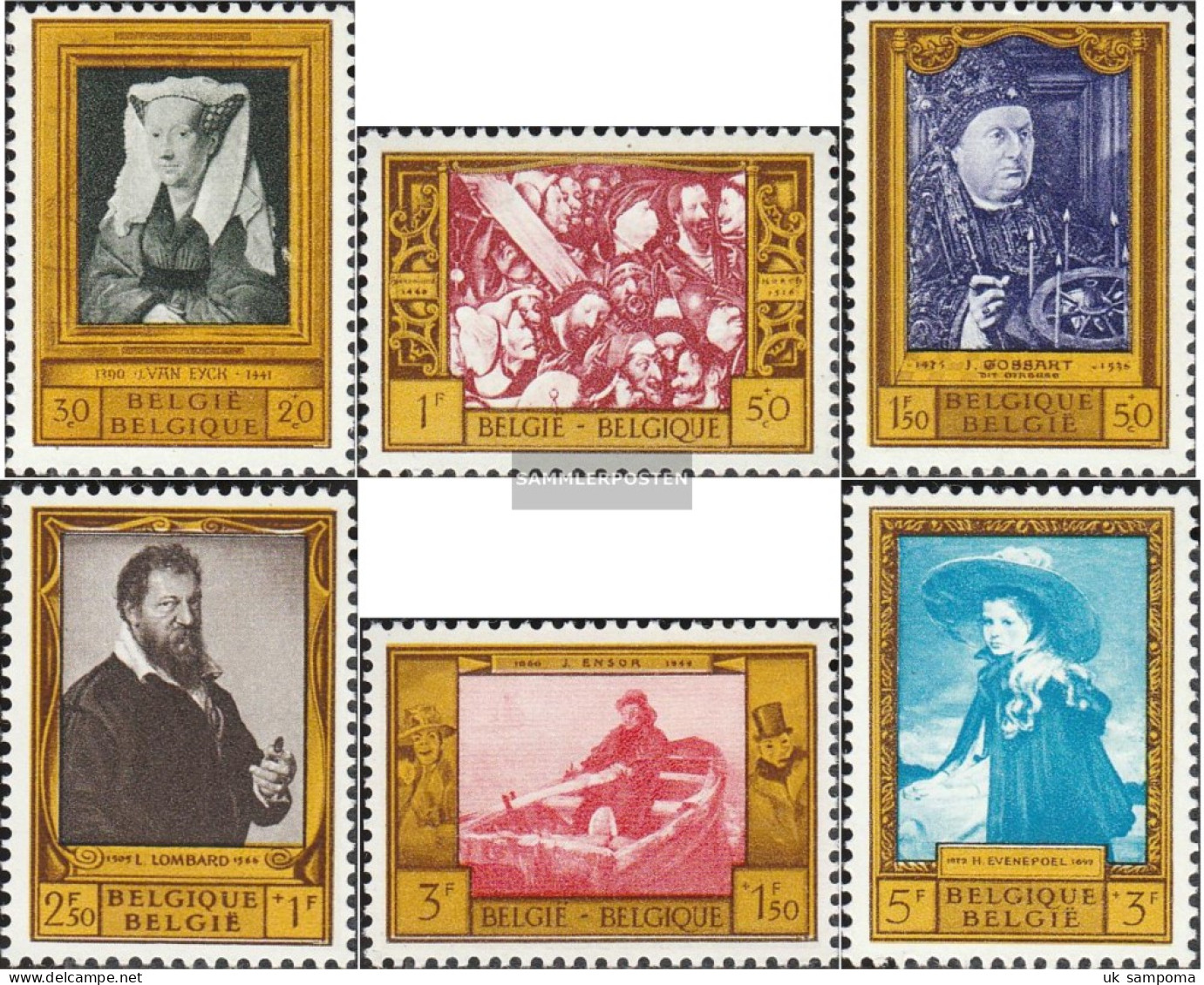 Belgium 1119-1124 (complete Issue) Unmounted Mint / Never Hinged 1958 Paintings - Unused Stamps