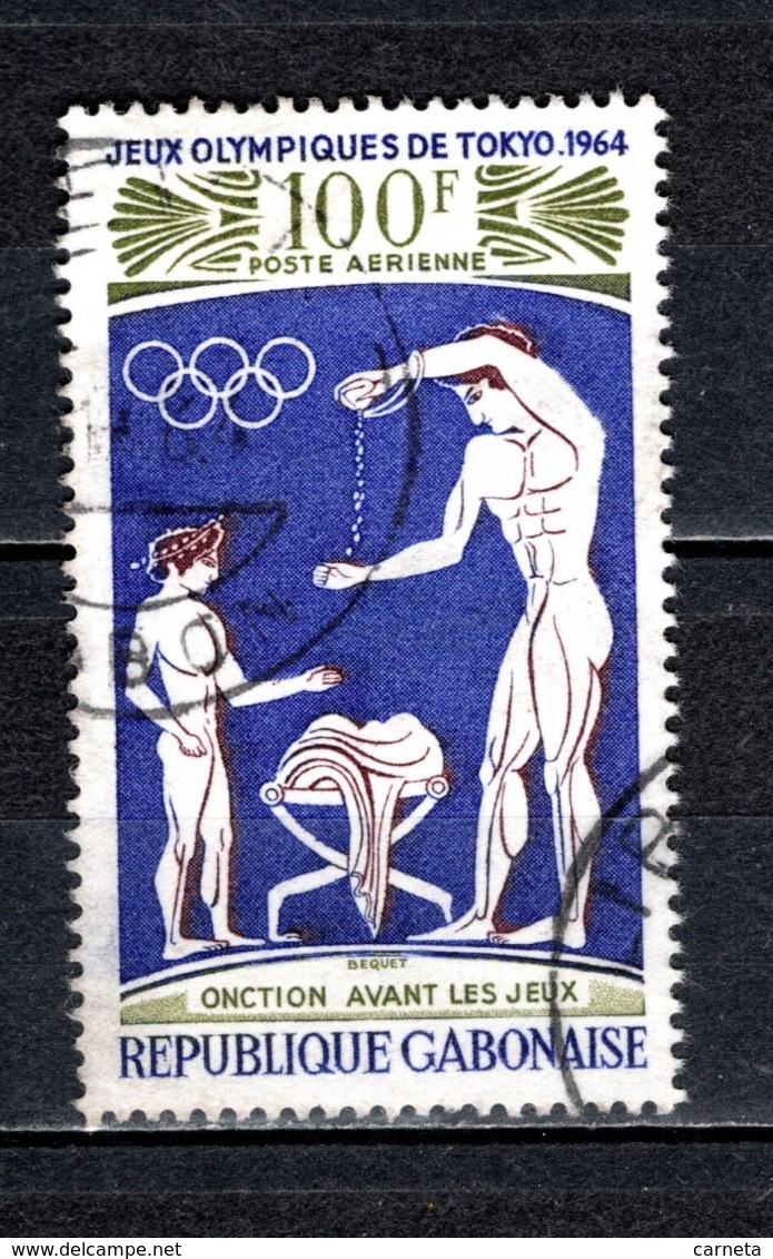 GABON  PA N° 26  OBLITERE  COTE 1.20€    JEUX OLYMPIQUES TOKYO - Gabón (1960-...)