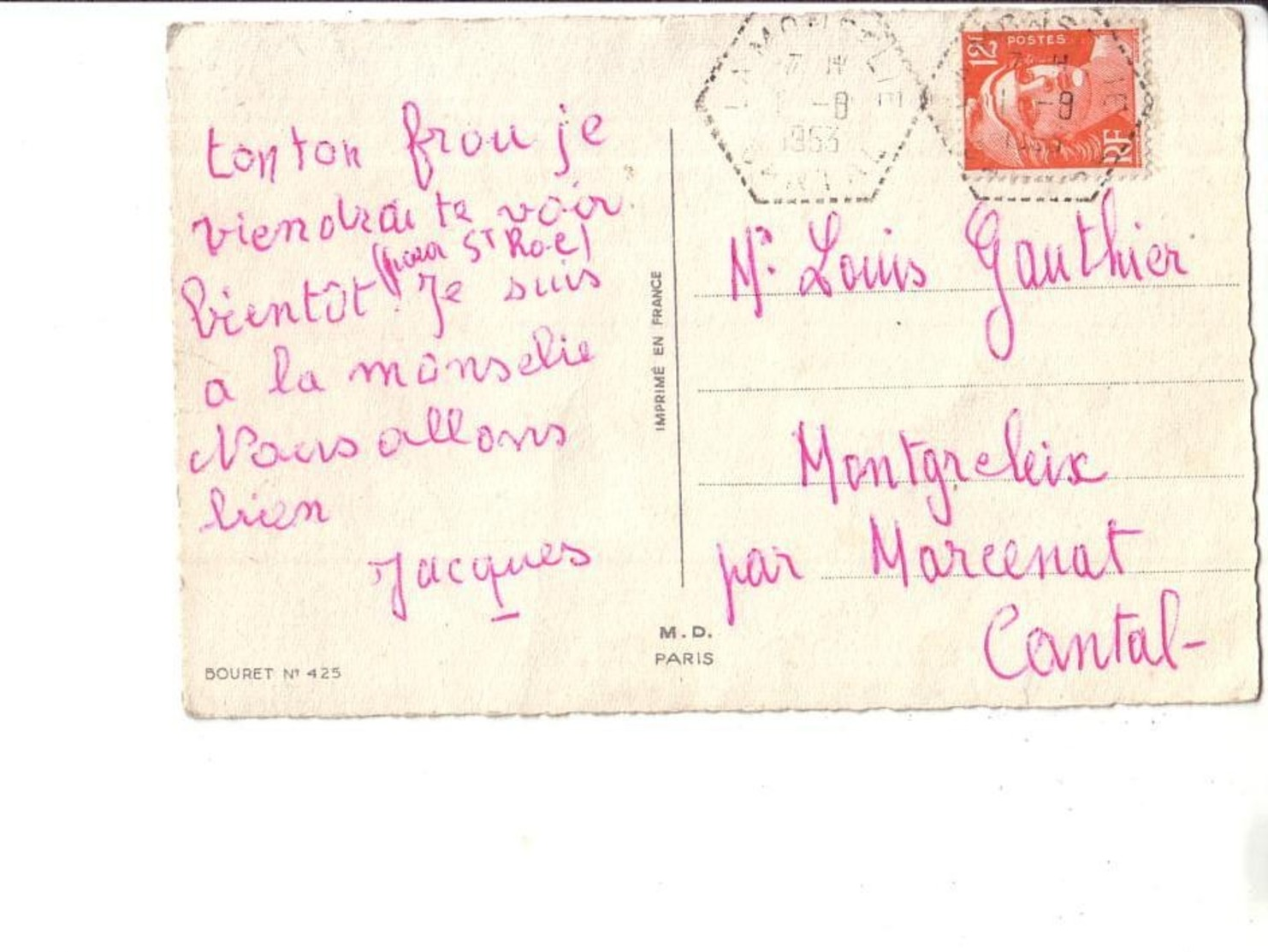 Germaine BOURET : Cartes Anciennes  : M. D. PARIS  : Lot De 5 Cartes Toutes Scannées Recto Verso - Bouret, Germaine