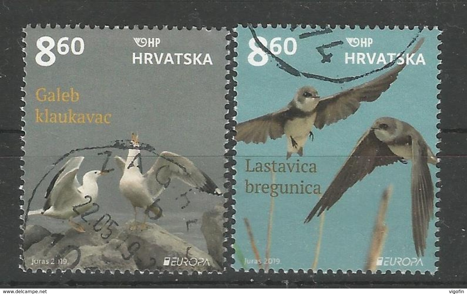 HR 2019-1378-9 EUROPA CEPT, HRVATSKA CROATIA, 1 X 2v, Used - 2019