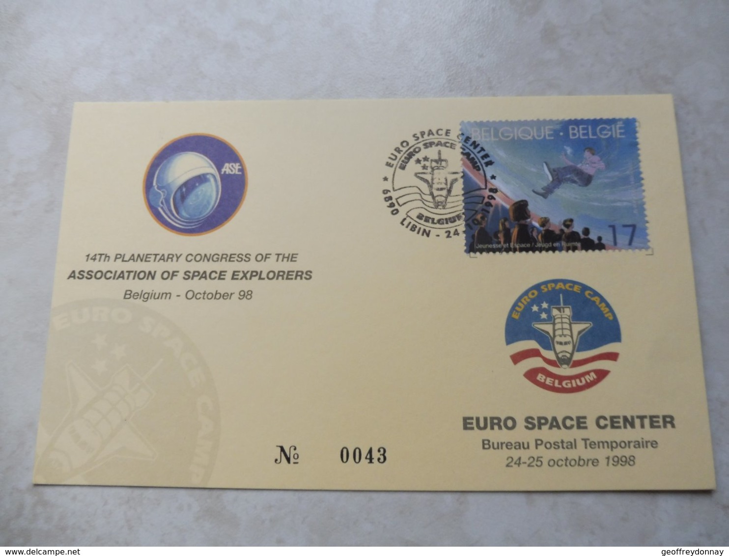 Belgique Espace Euro Space Center Numeroté Oblitération Navette Spatiale 1998 ( Bureau Temporaire ) - Post Office Leaflets
