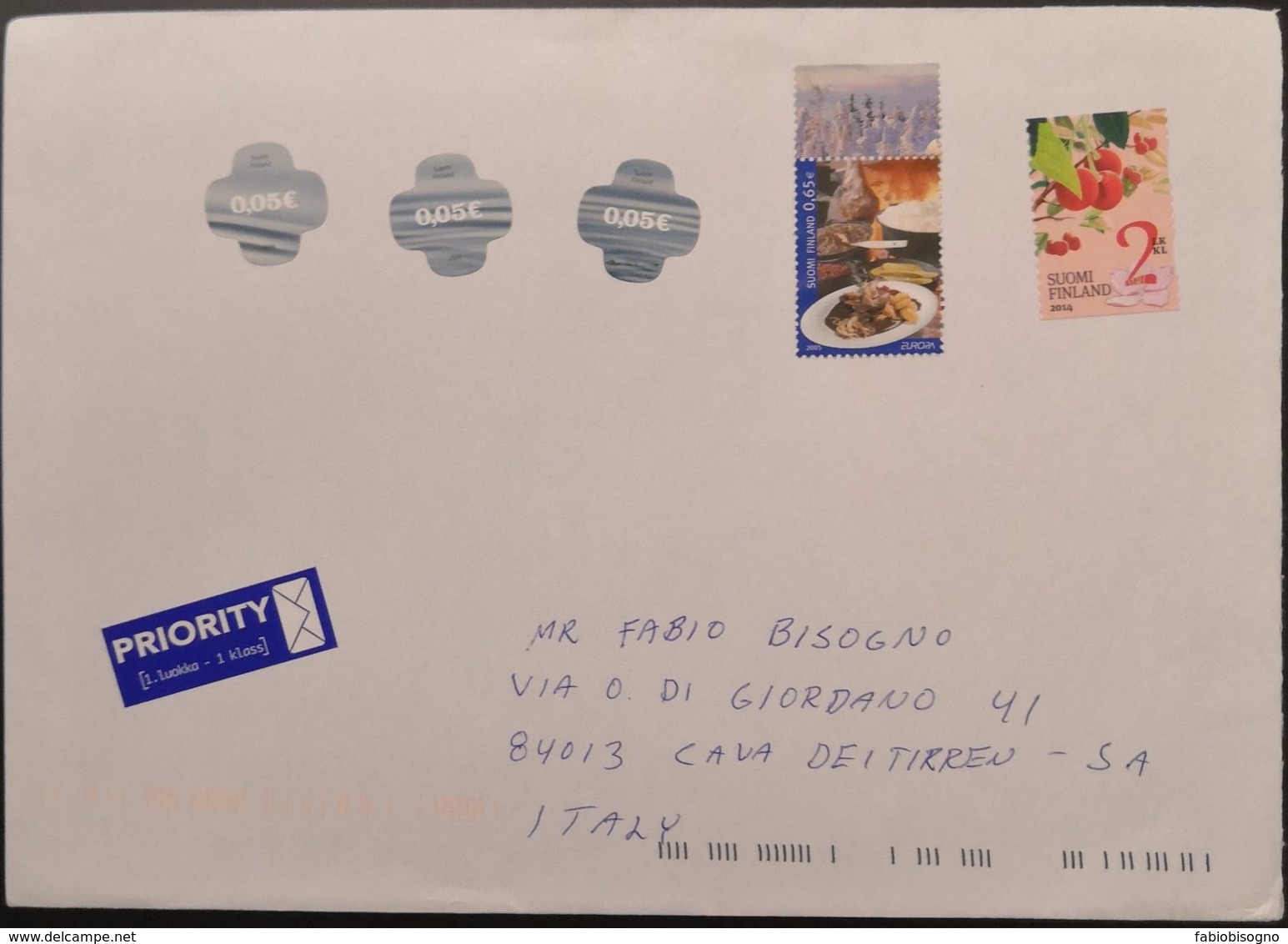 2014 Finland - Europa € 0,65 -  Used Stamps On Priority (label) Cover To Italy - Brieven En Documenten