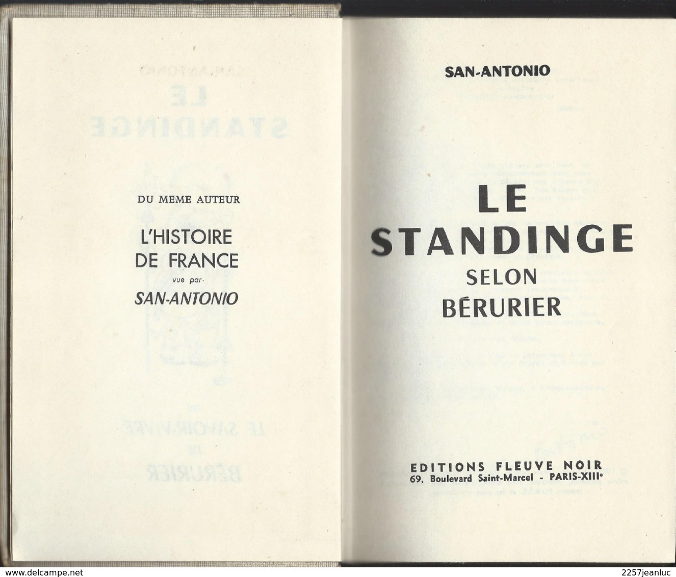 San Antonio - Le Standinge Selon Bérurier- 1965 - Autres & Non Classés