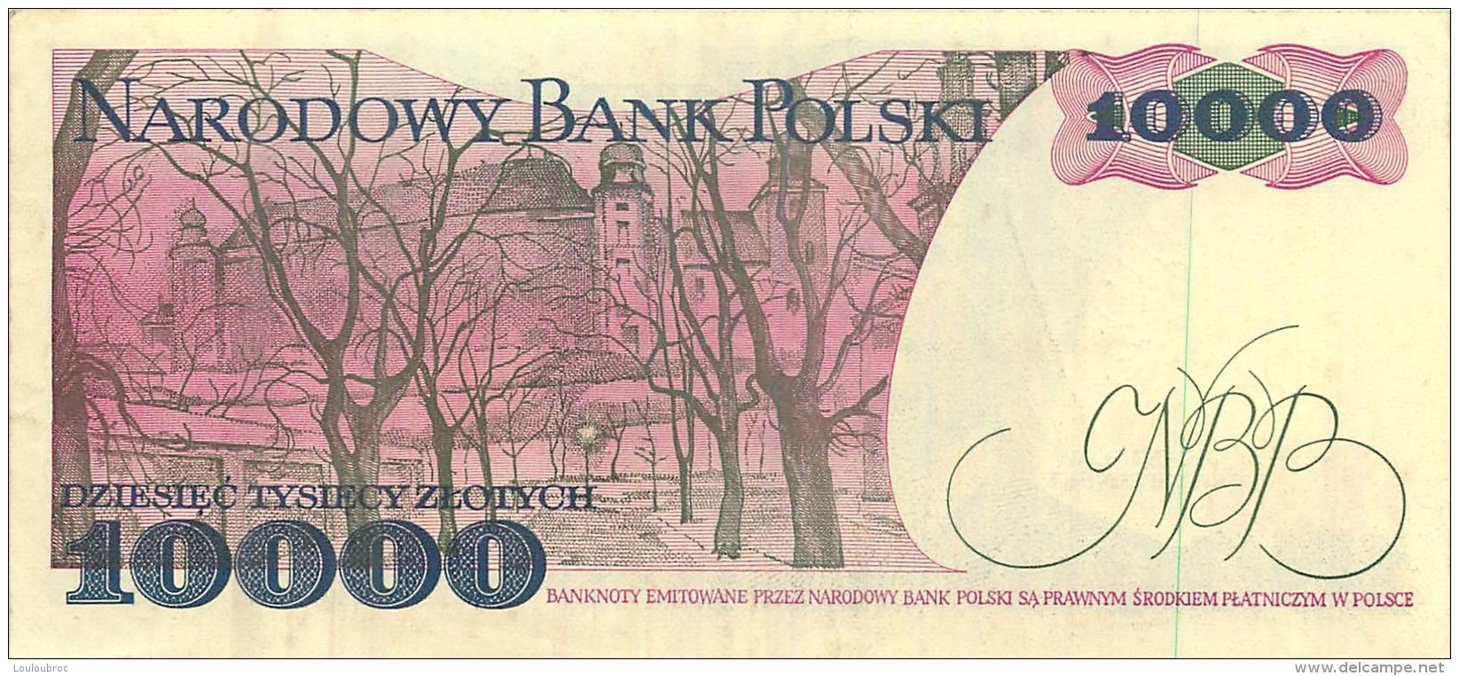 BILLET  POLOGNE 10000  ZLOTYCH - Polonia