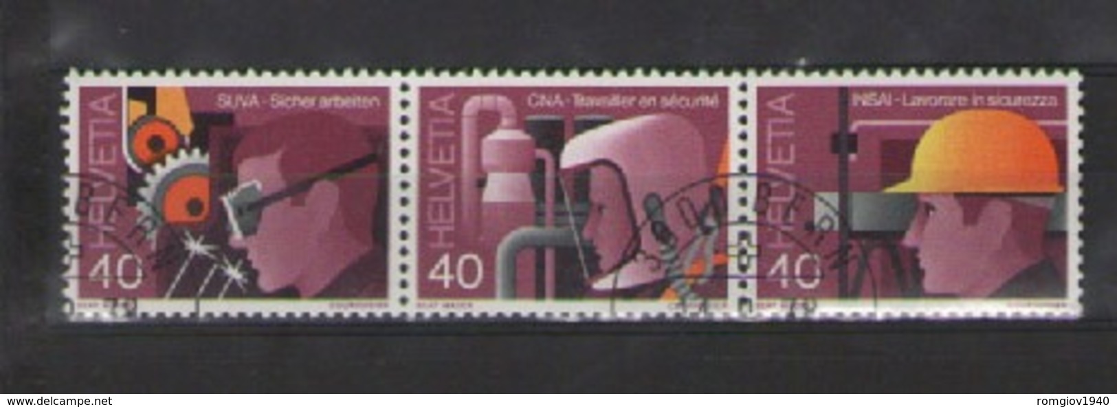 SVIZZERA 1978 SERIE DI PROPAGANDA UNIF. 1064-1066 USATA VF IN STRISCIA - Usati