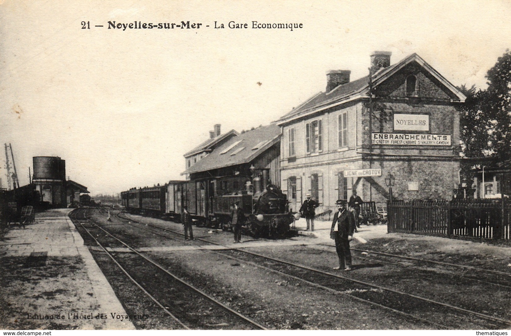 Thematiques 80 Somme Noyelles Sur Mer La Gare Economique Train En Gare Cheminots - Noyelles-sur-Mer