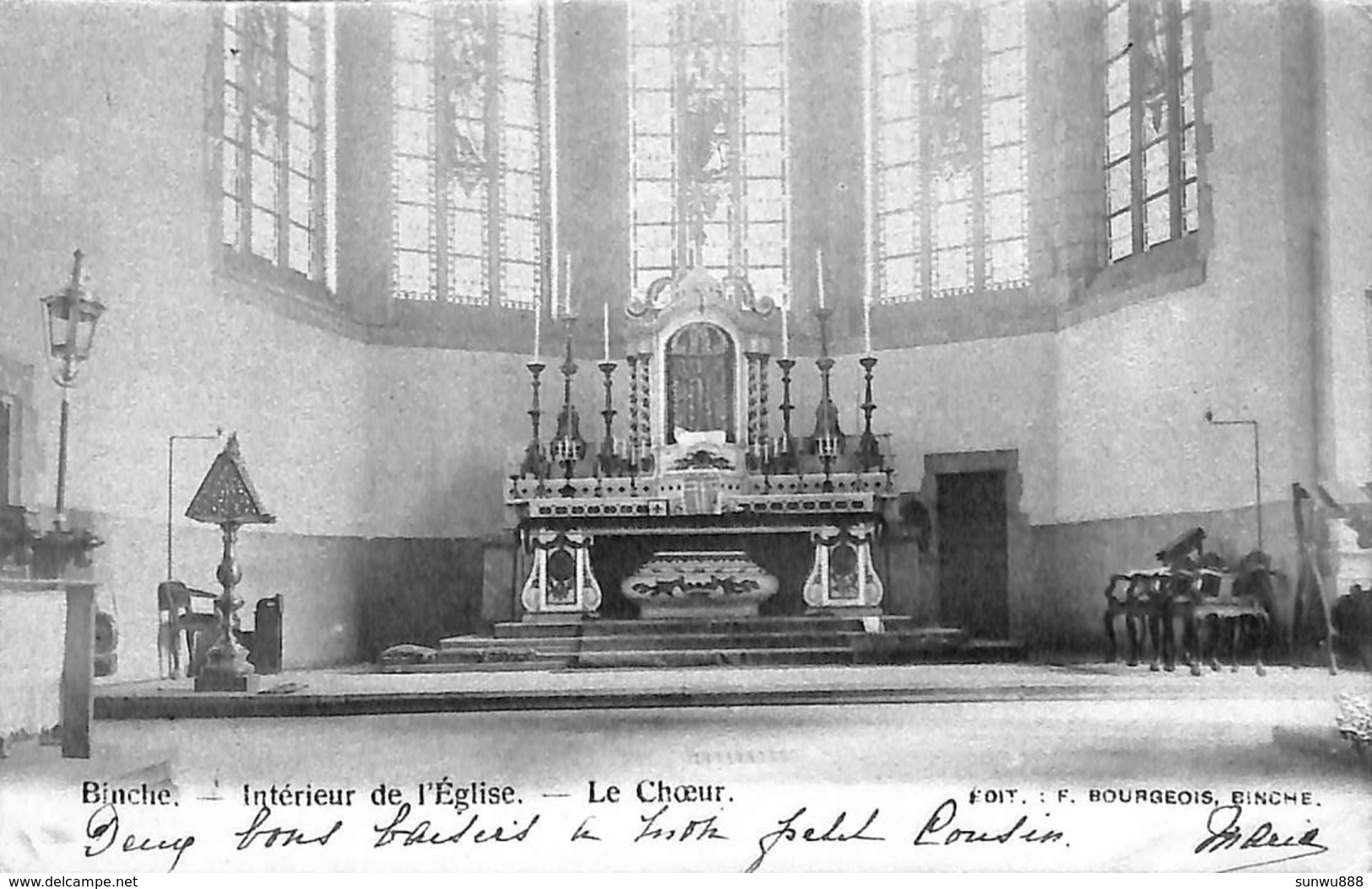 Binche - Intérieur De L'Eglise - Le Choeur (Edit. F Bourgeois 1903) - Binche