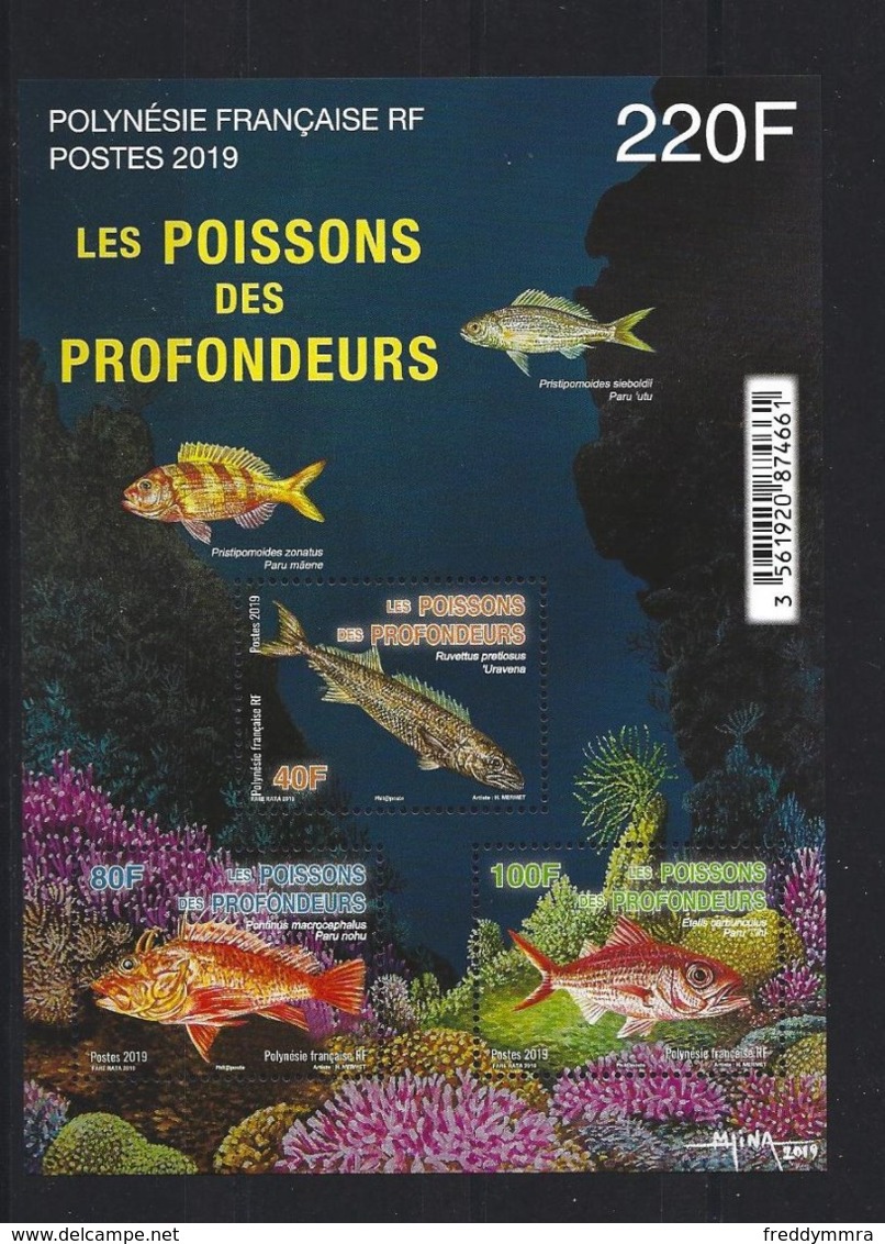 Polynésie:Nouveauté  Bloc 2019 ** Poissons Des Profondeurs - Poissons