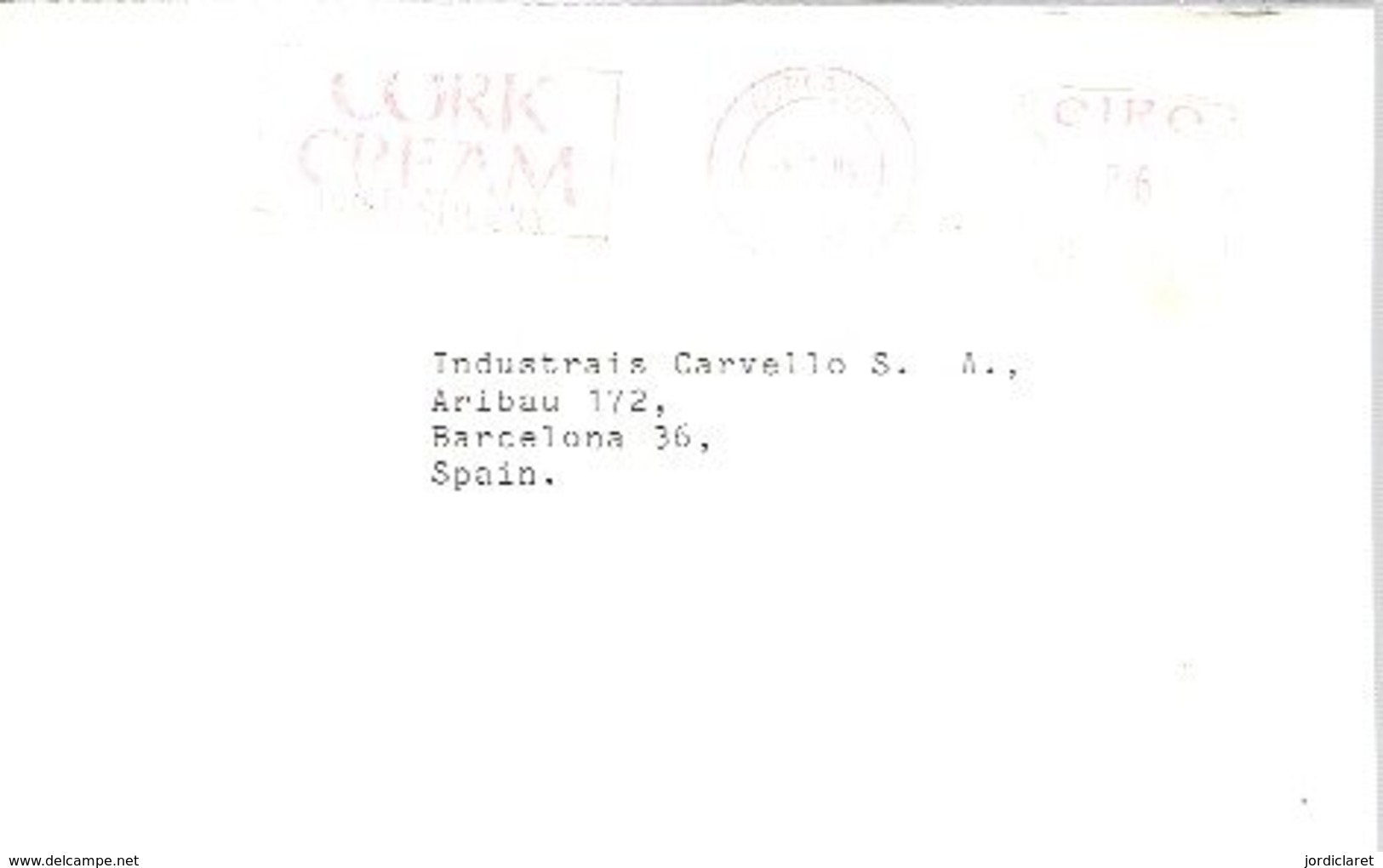 LETTER  EMA  1984  CORCAIGH - Cartas & Documentos