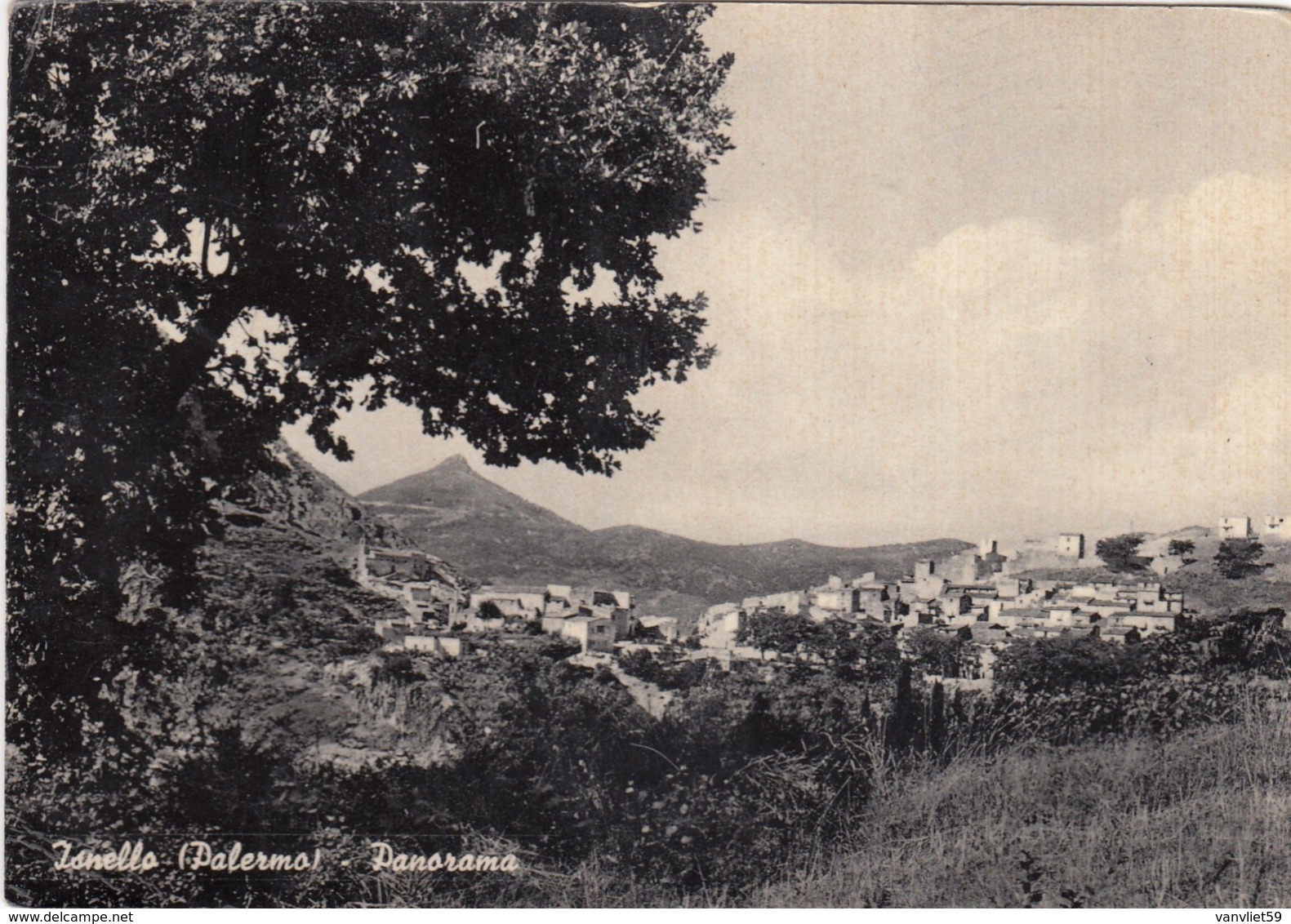 ISNELLO-PALERMO-PANORAMA CARTOLINA VERA FOTOGRAFIA VIAGGIATA IL 2-8-1957 - Palermo