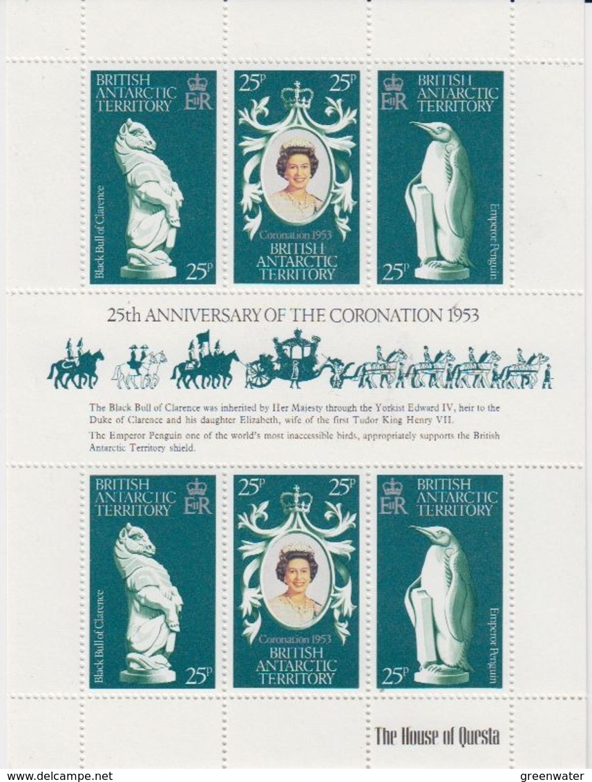 British Antarctic Territory (BAT) 1978 25th. Ann. Of The Coronation M/s ** Mnh (45027A) - Ongebruikt