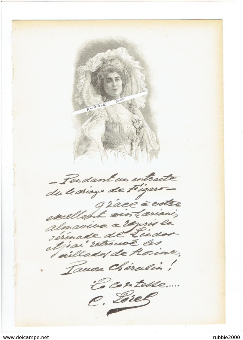 CECILE SOREL 1873 PARIS 1966 TROUVILLE SUR MER COMEDIENNE PORTRAIT GRAVE AUTOGRAPHE BIOGRAPHIE ALBUM MARIANI - Documents Historiques