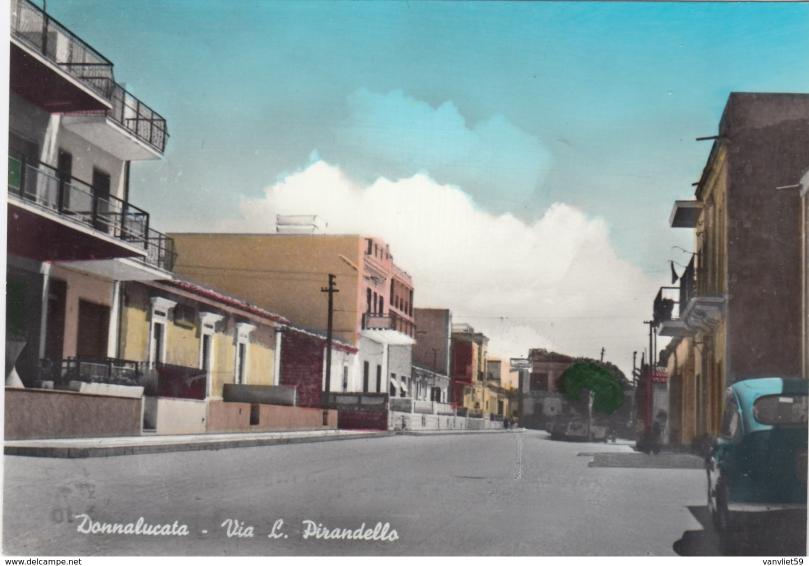 DONNALUCATA-RAGUSA-VIA L.PIRANDELLO-CARTOLINA VERA FOTOGRAFIA-VIAGGIATA IL 25-7-1965 - Ragusa