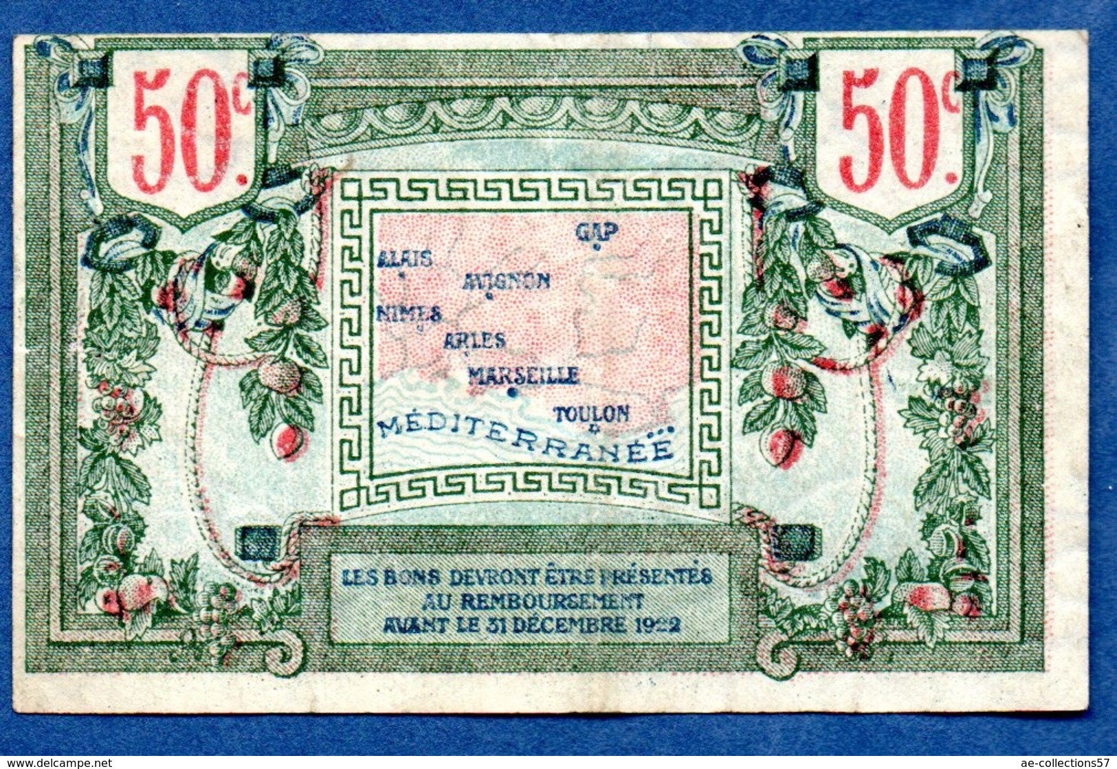 Marseiile  -  50 Centimes    - état  TTB - Chambre De Commerce