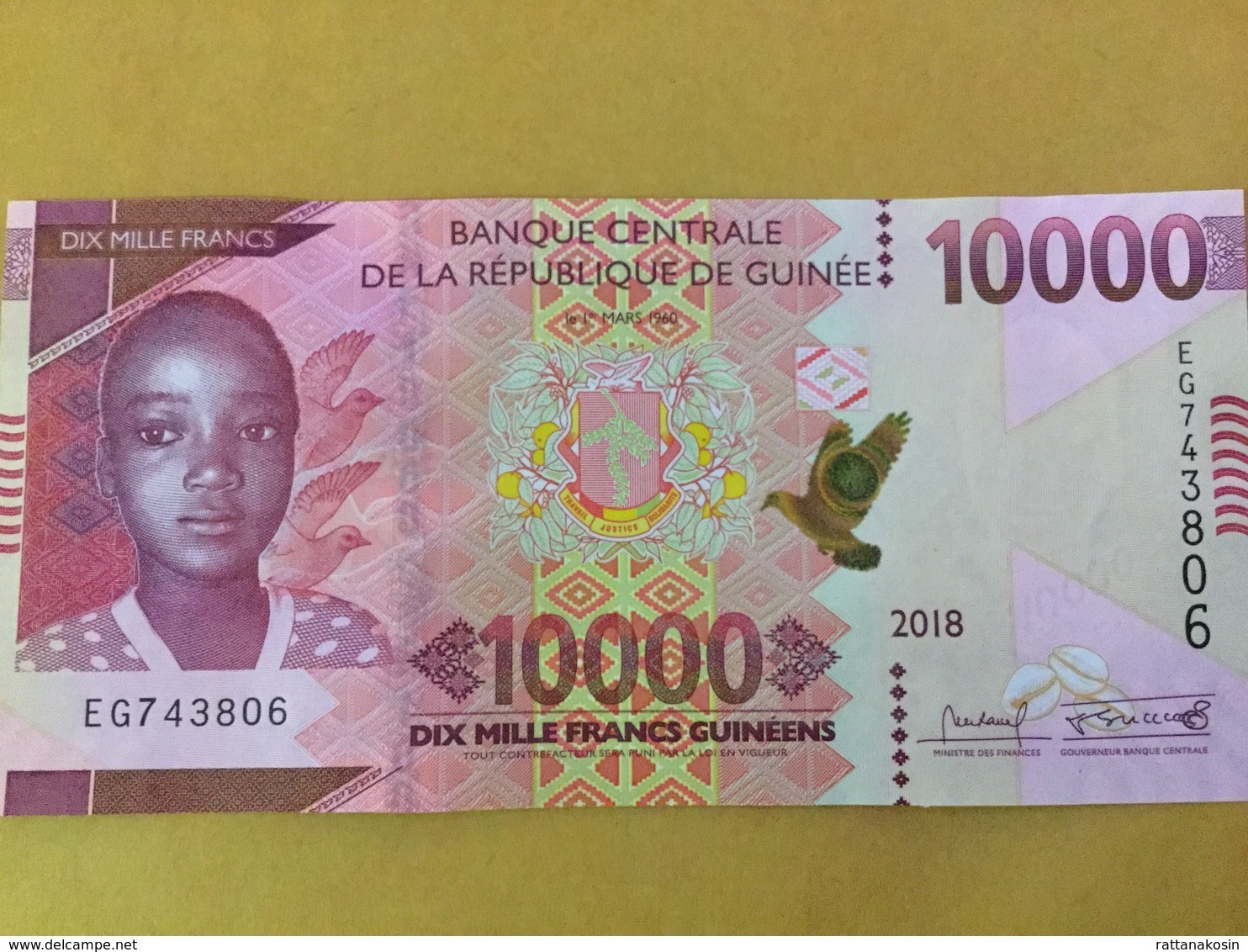 GUINEA NLP 10.000 Francs 2018 Issued 2019 UNC - Guinee