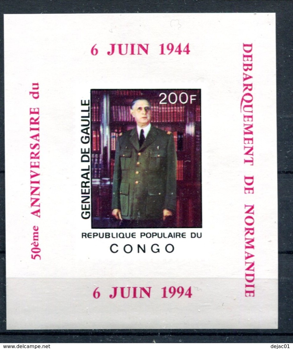 Thème Général De Gaulle - Congo Yvert BF 477 Surcharge 50e Anniversaire - Neuf XXX - Lot 198 - De Gaulle (General)