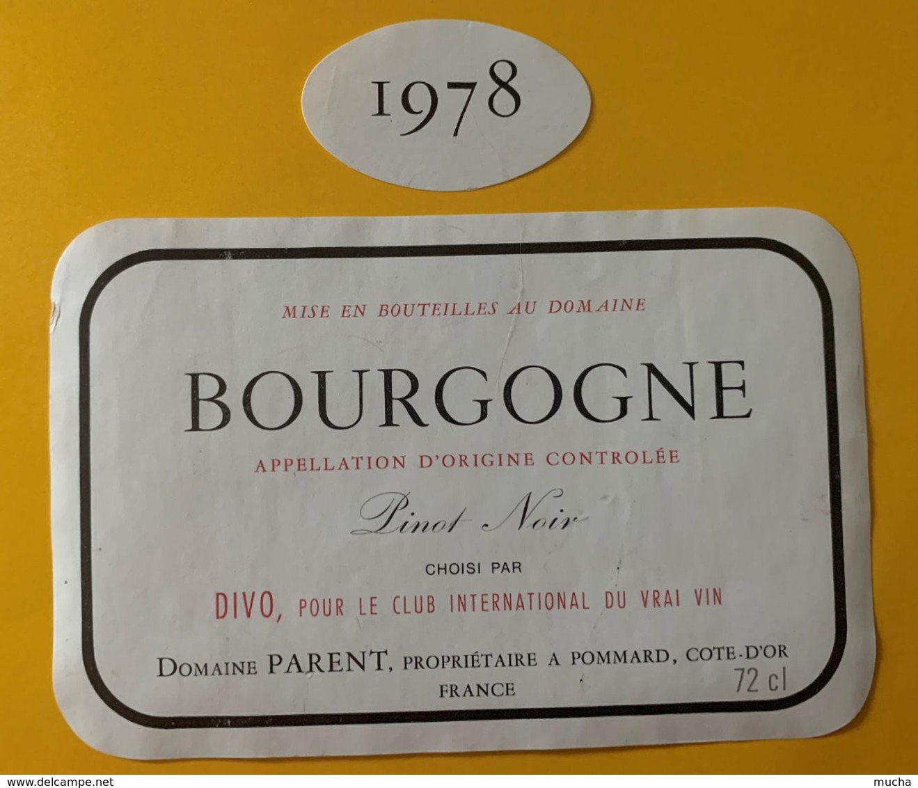 12115 -  Bourgogne Pinot Noir 1978 Domaine Parent Sélection Divo - Bourgogne