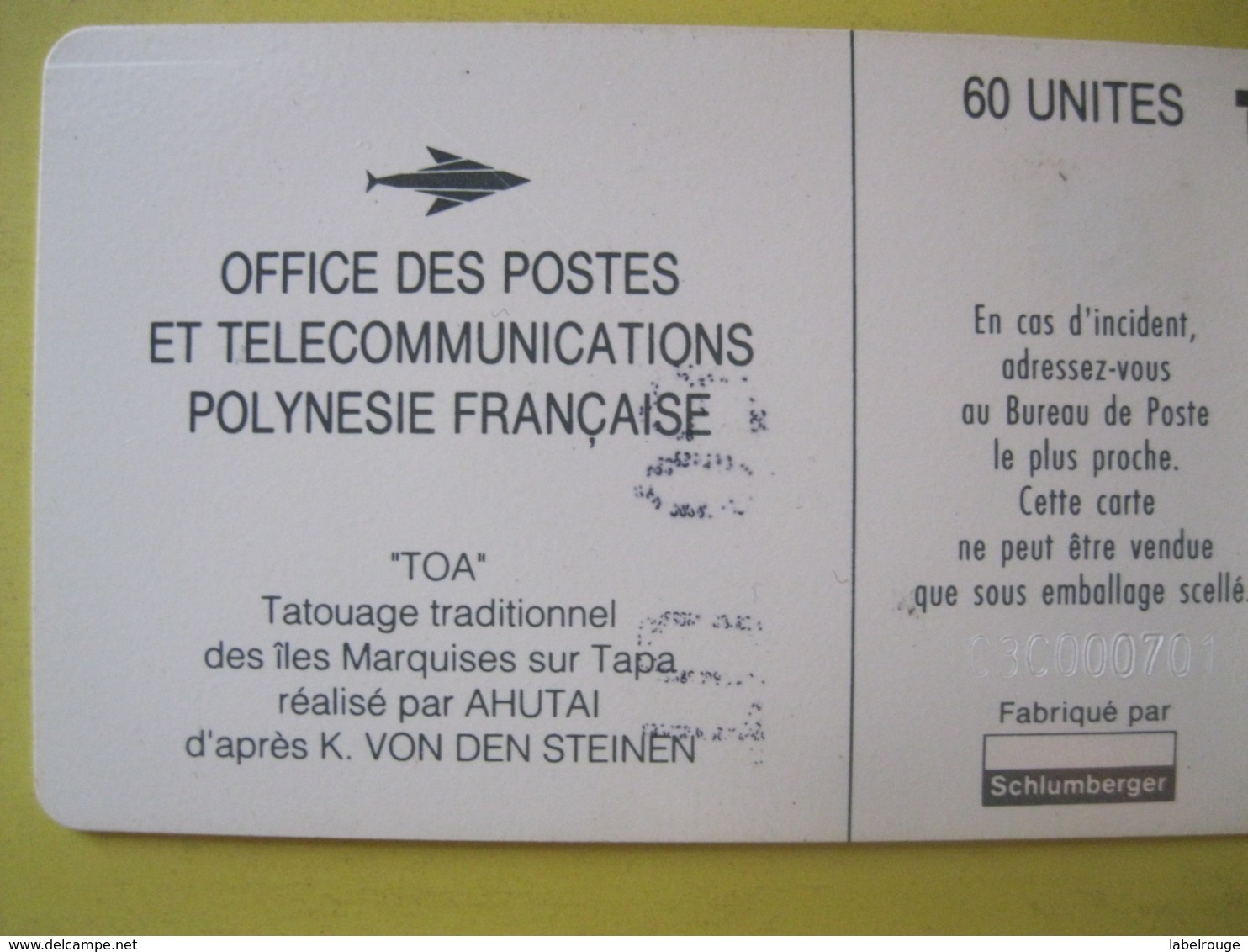 Télécarte De Polynésie Française - Polynésie Française