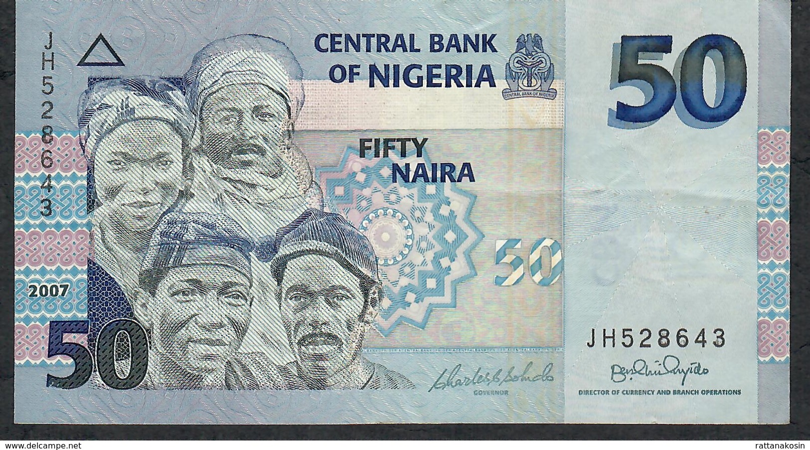 NIGERIA P35b VARIETY NOT IN PICK! 50 NAIRA 2007 #JH  6 Digit  VF NO P.h. ! - Nigeria