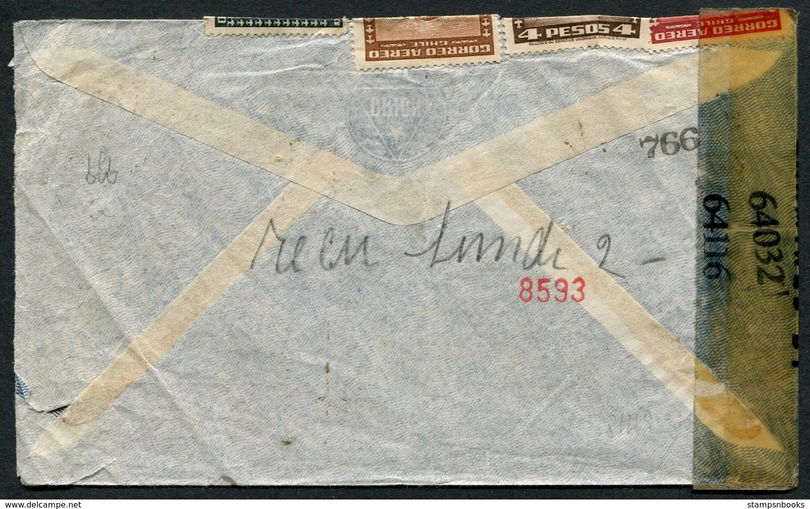 WW2 Airmail Censor covers x 7 Argentina LATI, Uraguay, El Salvador, Chile - Germany USA Switzerland