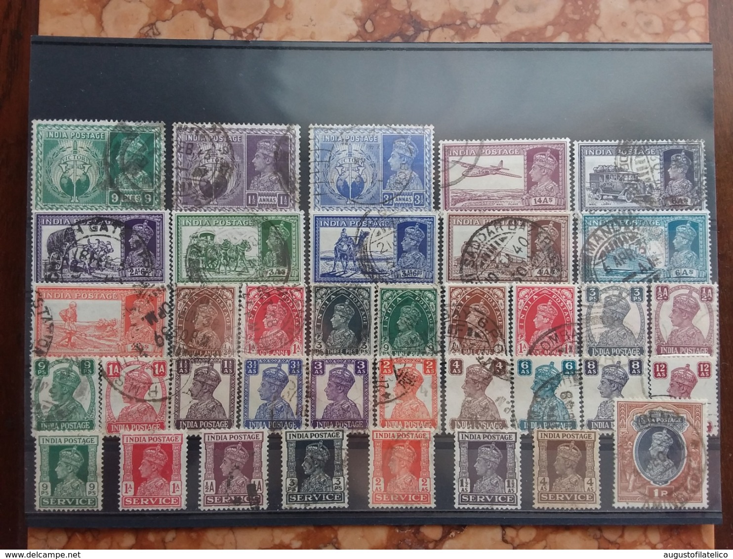 EX COLONIE INGLESI - INDIA - Lotto Timbrati + Spese Postali - 1936-47  George VI