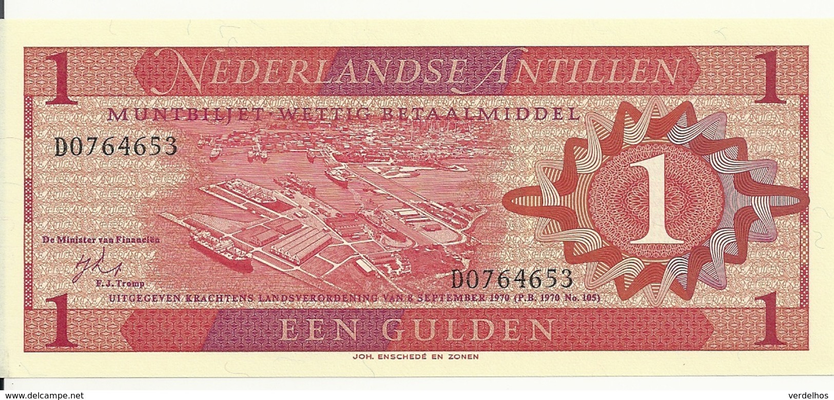 ANTILLES NEERLANDAISES 1 GULDEN 1970 UNC P 20 - Netherlands Antilles (...-1986)