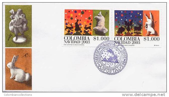 Lote 2278-83F, Colombia, 2003, 3 SPD- FDC, Navidad, Christmas - Colombia