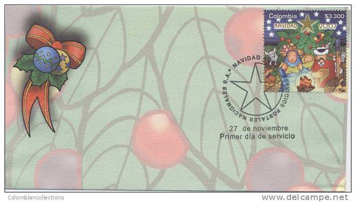 Lote 2453F, Colombia, 2007,SPD-FDC, Christmas, Navidad - Colombia