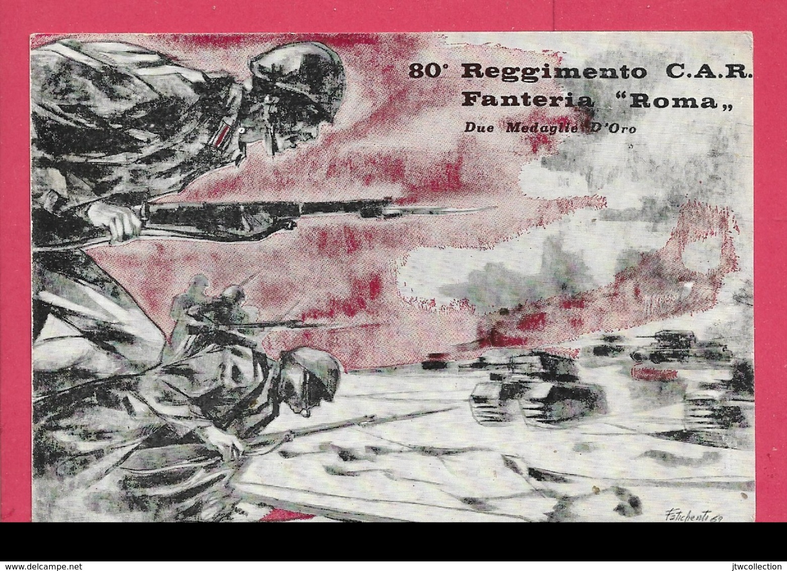 80° Reggimento C.A.R. Fanteria "Roma" - Viaggiata - Regiments
